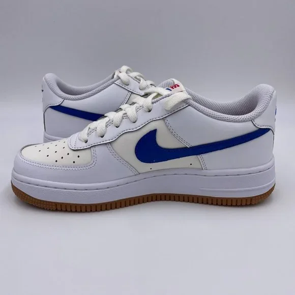 Nike Air Force 1 White / Royal Blue Womens Shoes - Picture 2 of 8